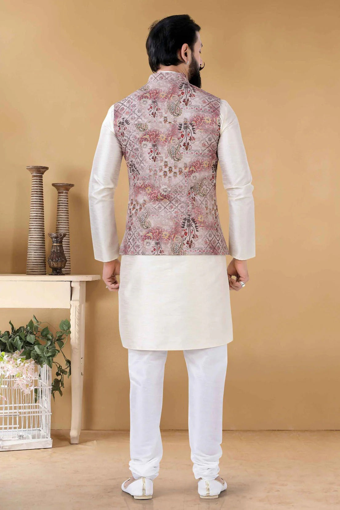Brown Colour Silk Kurta Pajama With Jacket KP1130085 A