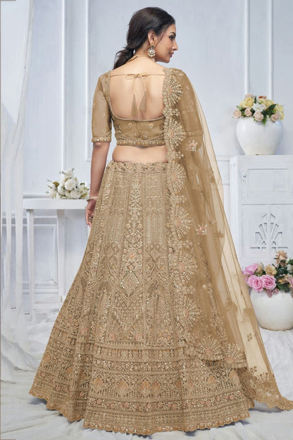 Brown Colour Soft Net Embroidery Lehenga Choli LC1111365 A