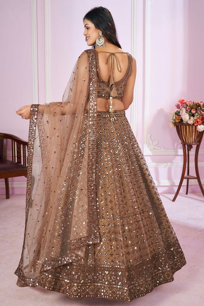 Brown Colour Soft Net Lehenga Choli LC1010288 1