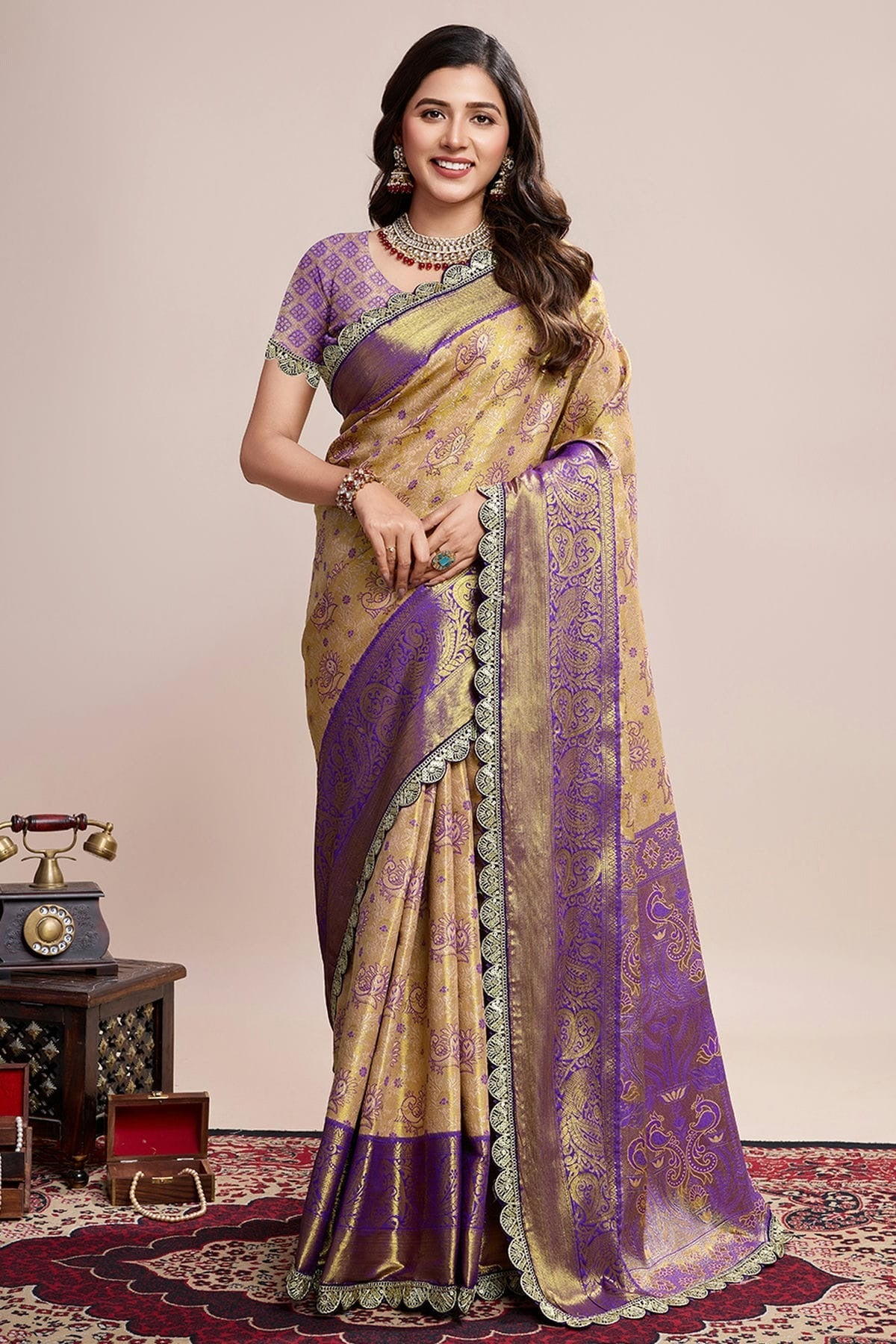 Brown Colour Soft Silk Saree SD1112757