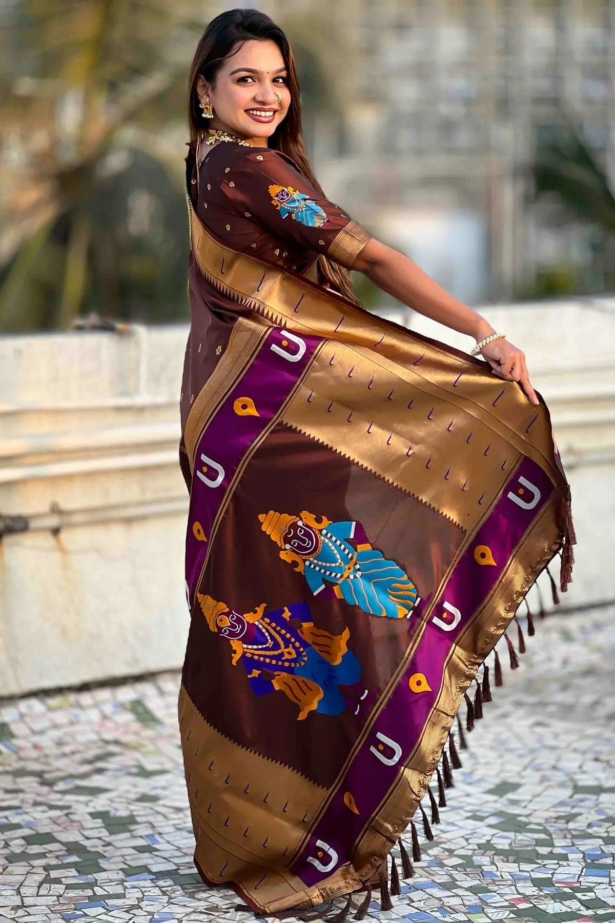 Brown Colour Soft Silk Traditional Saree SD1113013 A