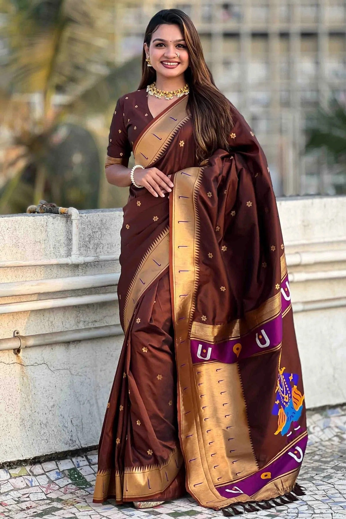 Brown Colour Soft Silk Traditional Saree SD1113013