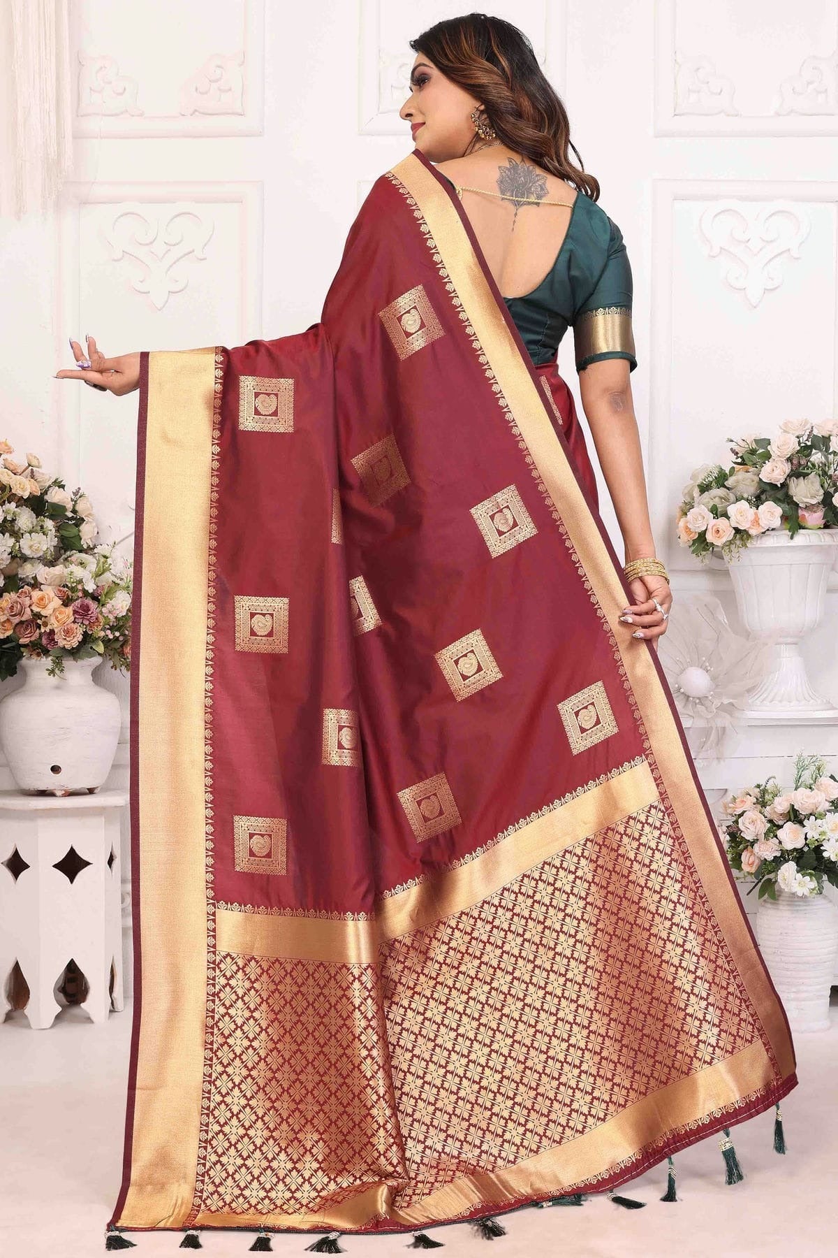 Brown Colour Soft Silk Traditional Saree SD1113103 A