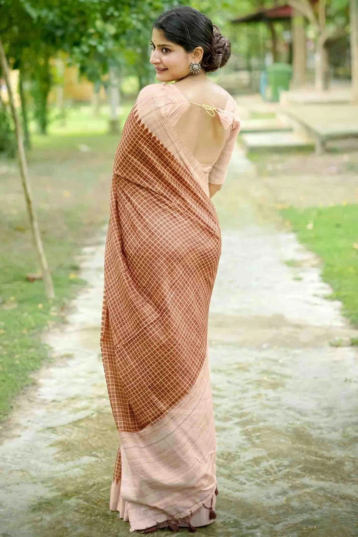 Brown Colour Tussar Silk Traditional Saree SD1260068 A