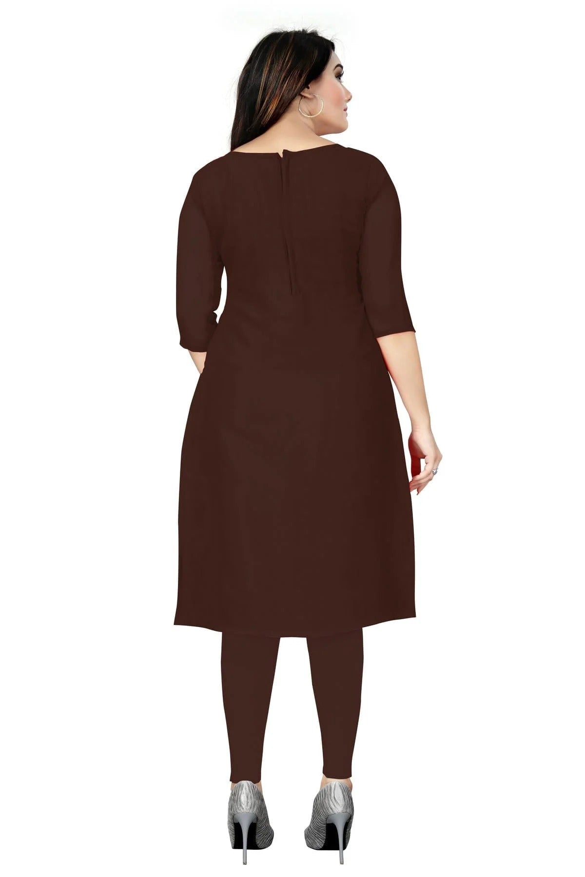 Brown Colour Unstitched Georgette Straight Suit US1160718 A