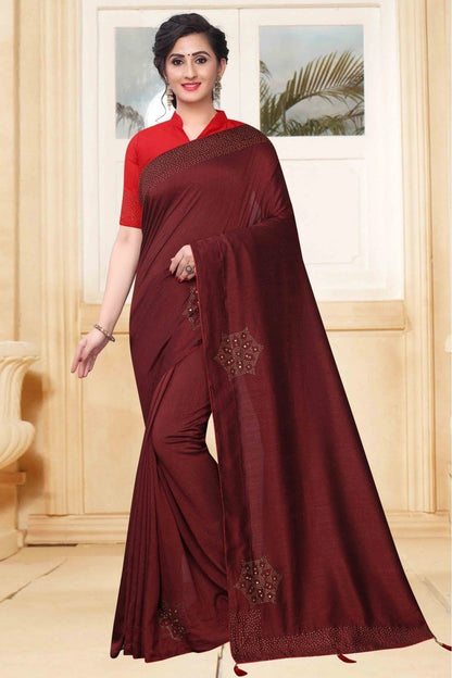 Brown Colour Vichitra Silk Designer Saree SD1120617