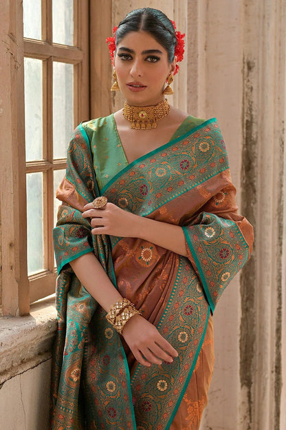 Brown Colour Woven Work Banarasi Silk Saree SD1260001 B