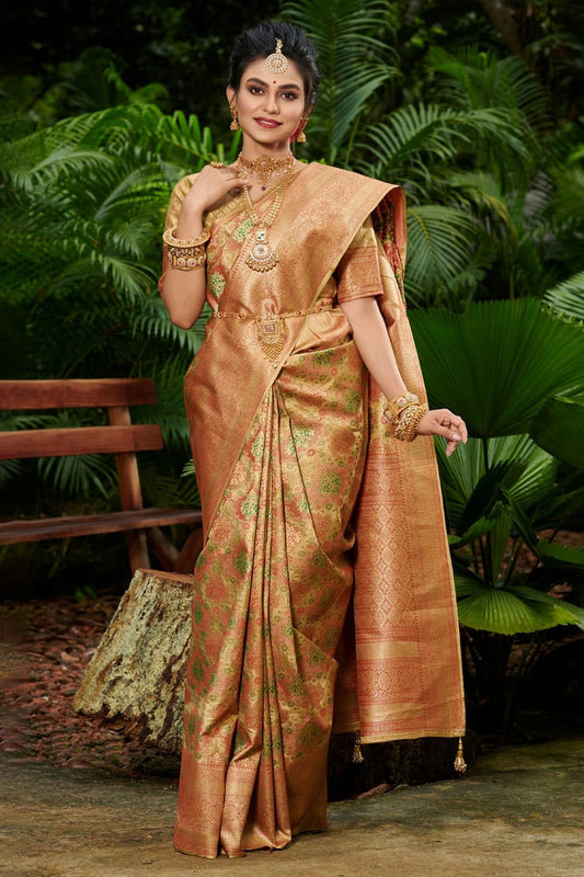 Brown Colour Woven Work South Silk Saree SD1101428