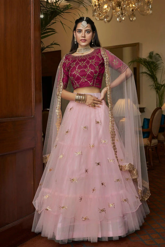 Butterfly Net Designer Lehenga Choli In Baby Pink Colour LC1270042 A