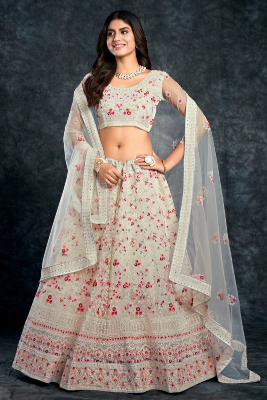 Butterfly Net Designer Lehenga Choli In Off White Colour LC1270021 A