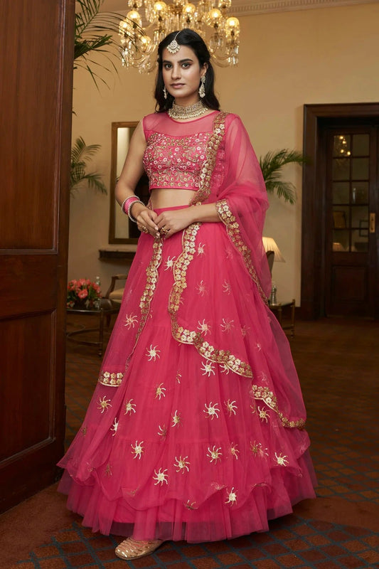 Butterfly Net Designer Lehenga Choli In Pink Colour LC1270045 A