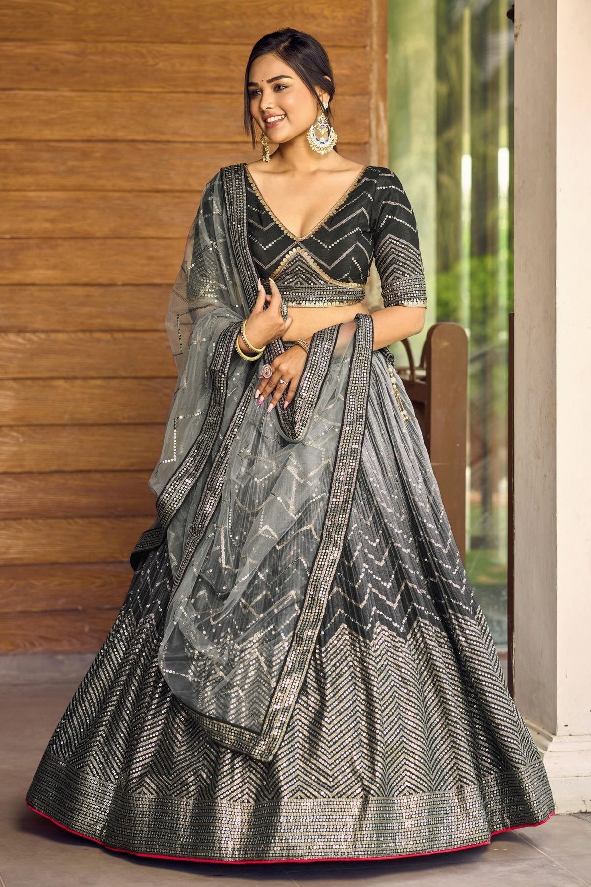 Chinon Embroidery A Line Lehenga Choli LC1010235