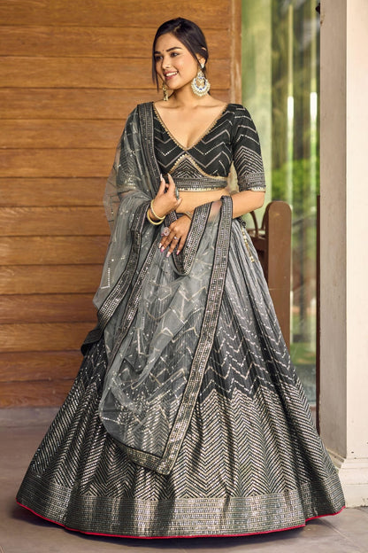 Chinon Embroidery A Line Lehenga Choli LC1010235