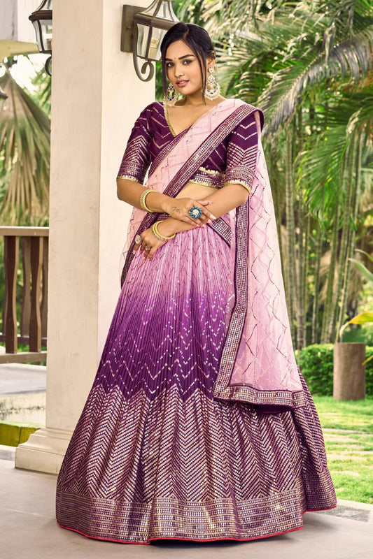 Chinon Embroidery A Line Lehenga Choli LC1010239