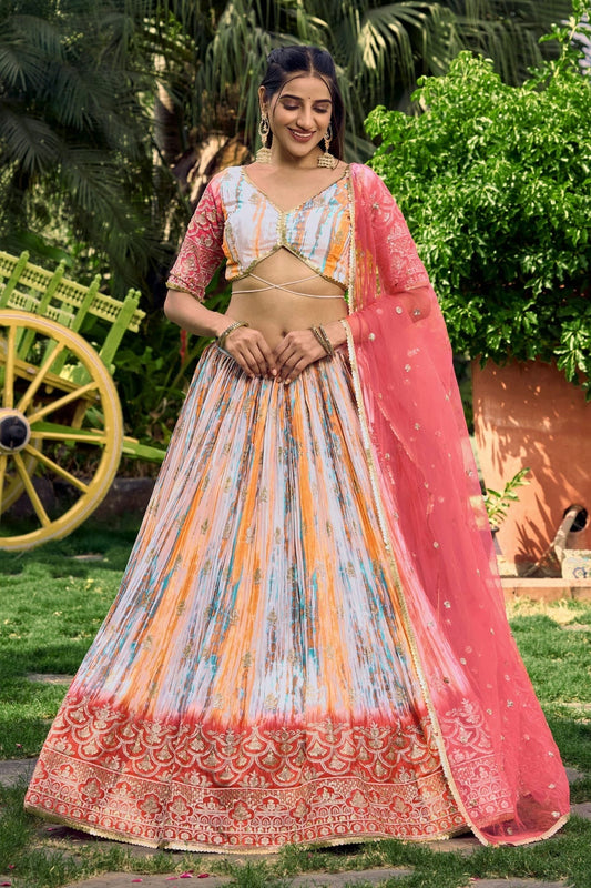 Chinon Embroidery A Line Lehenga Choli LC1010242