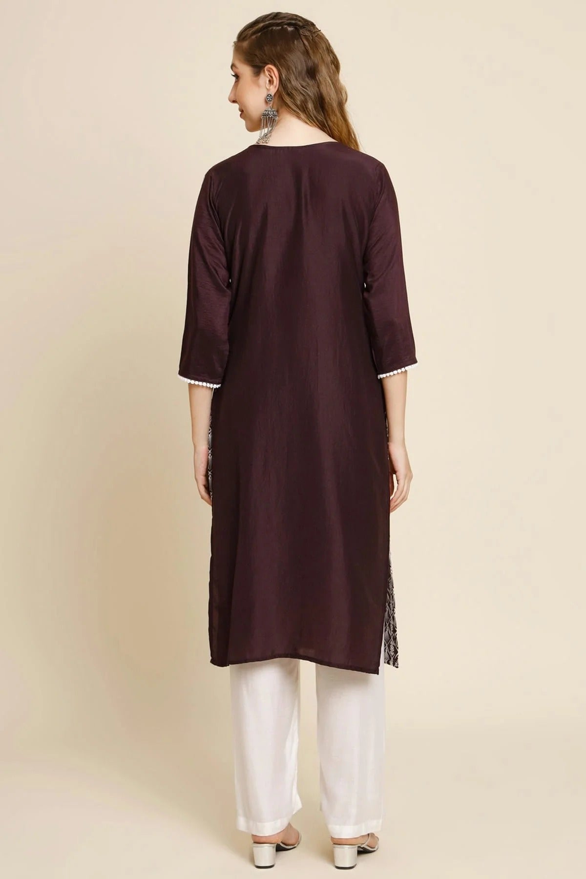 Coffee Colour Georgette Kurti KR1111015 A