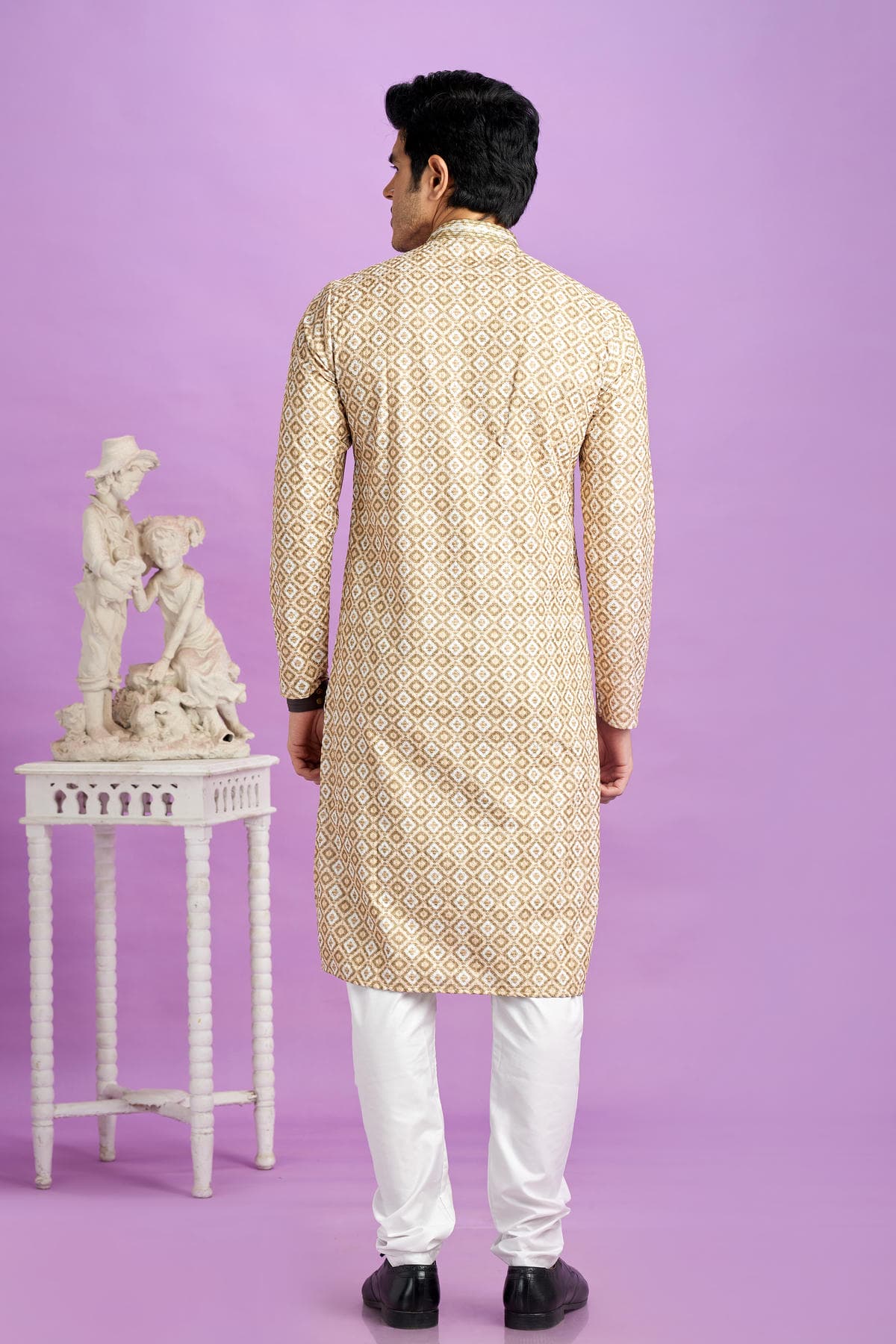 Cotton Digital Print Kurta Pajama In Brown Colour KP1230480 3