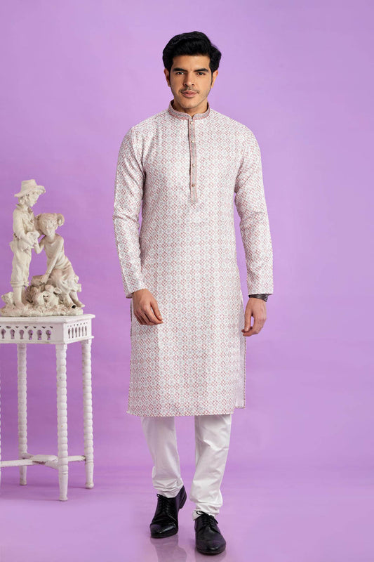 Cotton Digital Print Kurta Pajama In Onion Pink Colour KP1230478