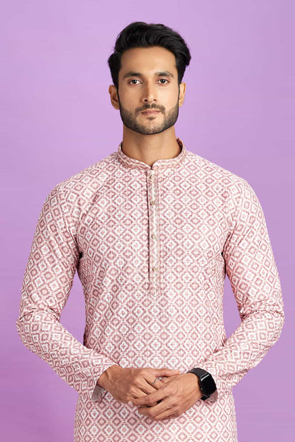 Cotton Digital Print Kurta Pajama In Pink Colour KP1230481 2