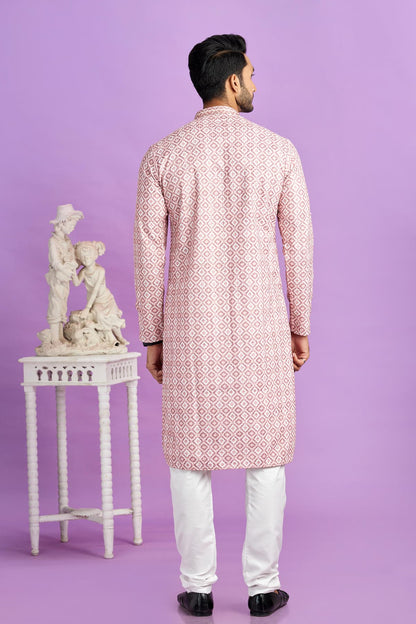 Cotton Digital Print Kurta Pajama In Pink Colour KP1230481 3