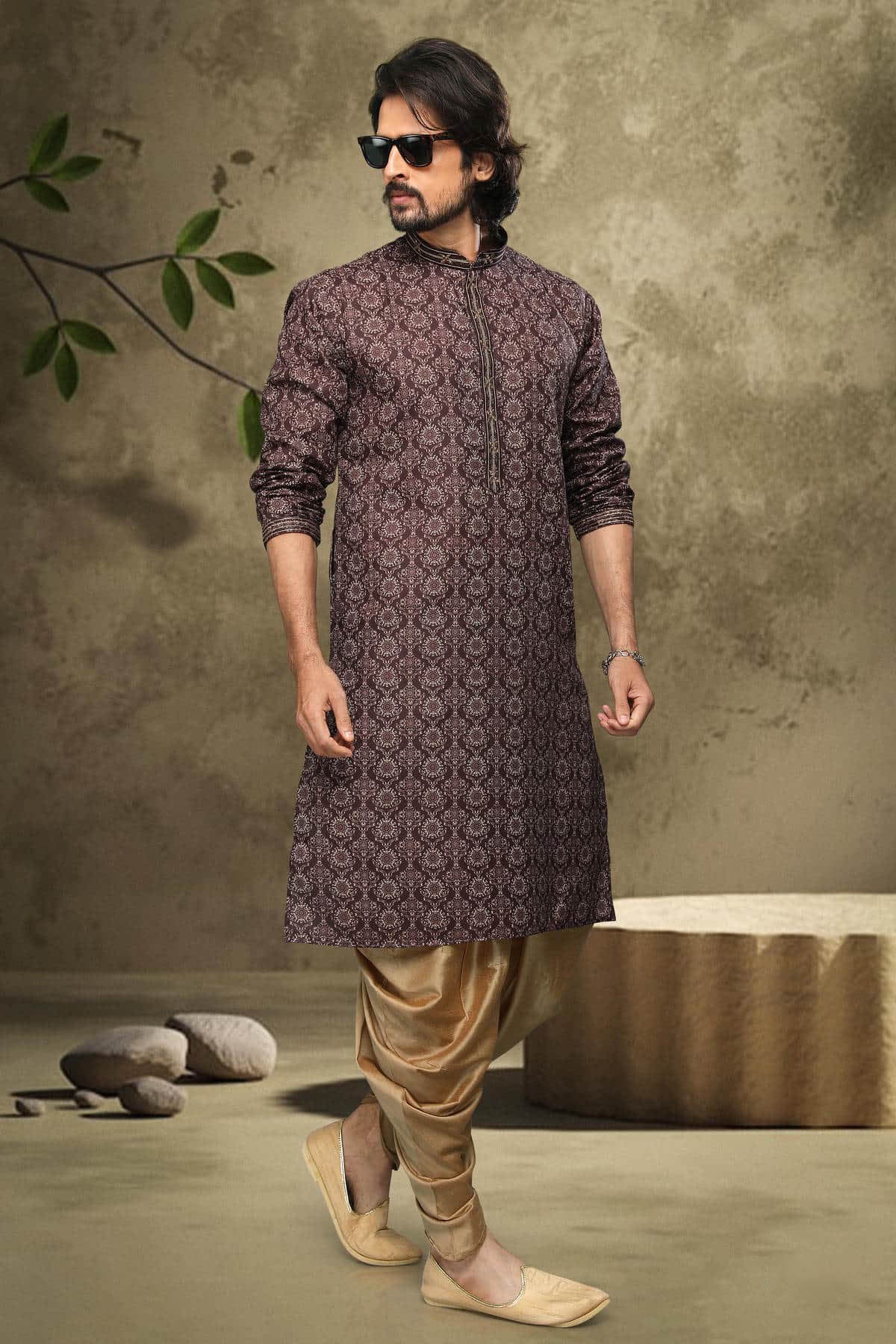 Cotton Kurta Pajama In Beige colour KP1230322 A