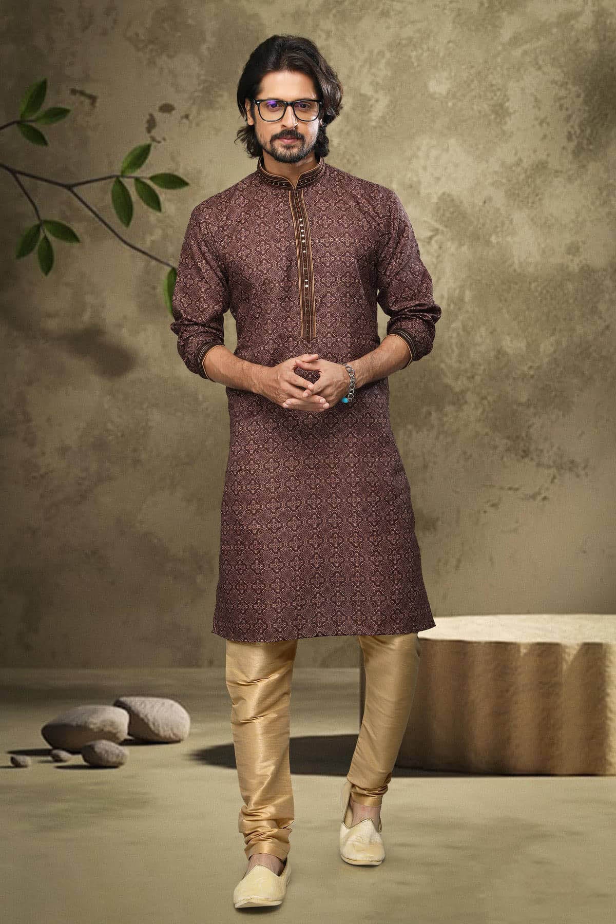 Cotton Kurta Pajama In Cream colour KP1230325 A
