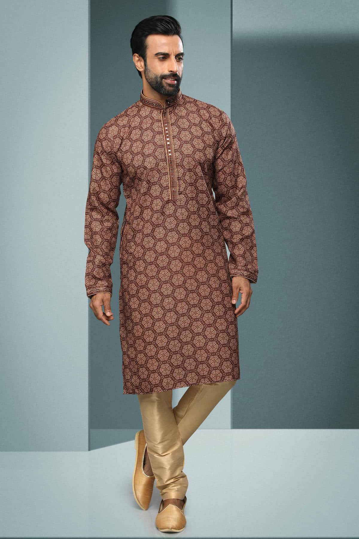 Cotton Kurta Pajama In Cream colour KP1230336