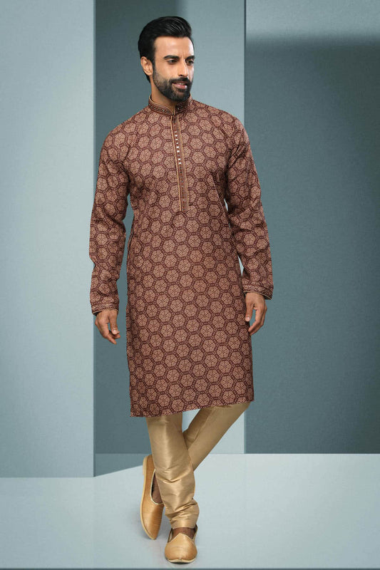 Cotton Kurta Pajama In Cream colour KP1230336