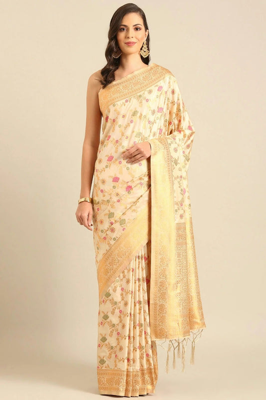 Cream Colour Banarasi Silk Traditional Saree SD1102483
