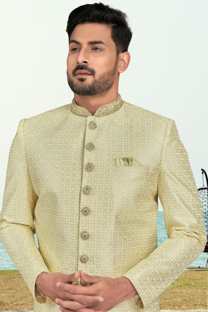 Cream Colour Champion Silk Sherwani SH1040515 A