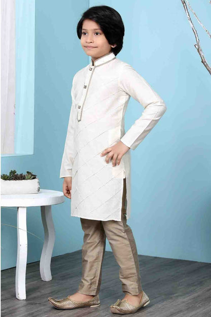 Cream Colour Cotton Silk Kurta Pajama BW1070088 A