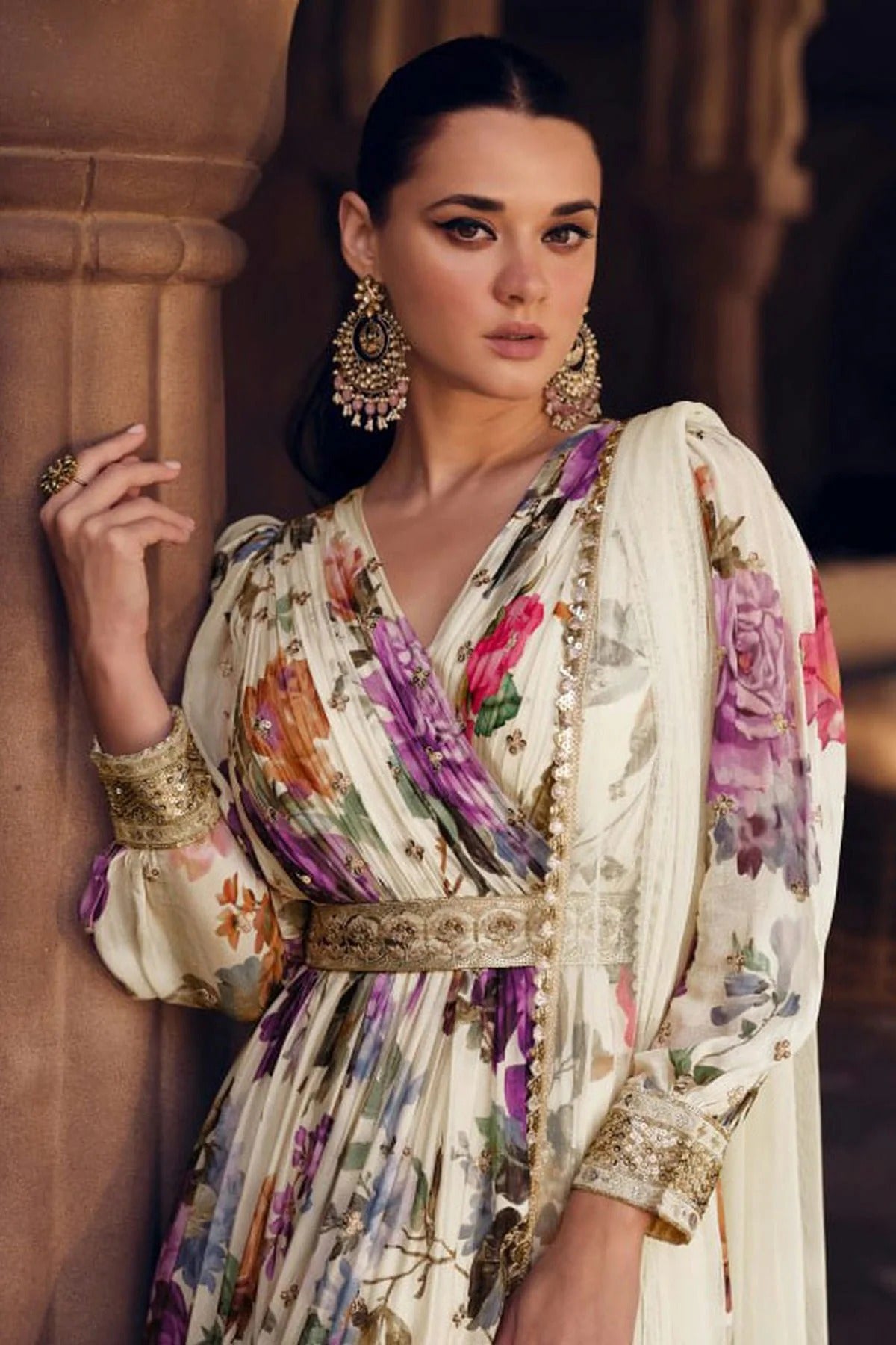 Cream Colour Georgette Anarkali Suit SM1140084 A