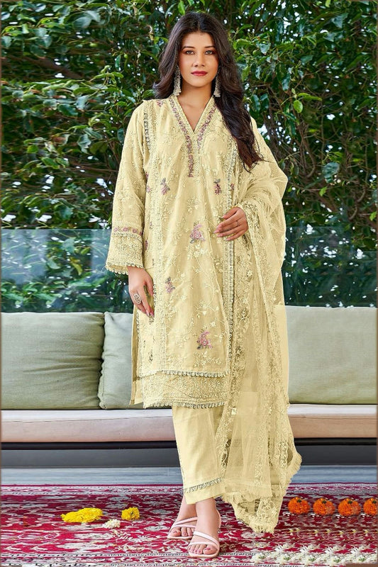 Cream Colour Georgette Pakistani Suit SM1110692
