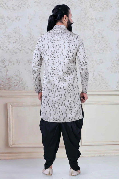 Cream Colour Jacquard Festival Wear Dhoti Sherwani SH1130007 A