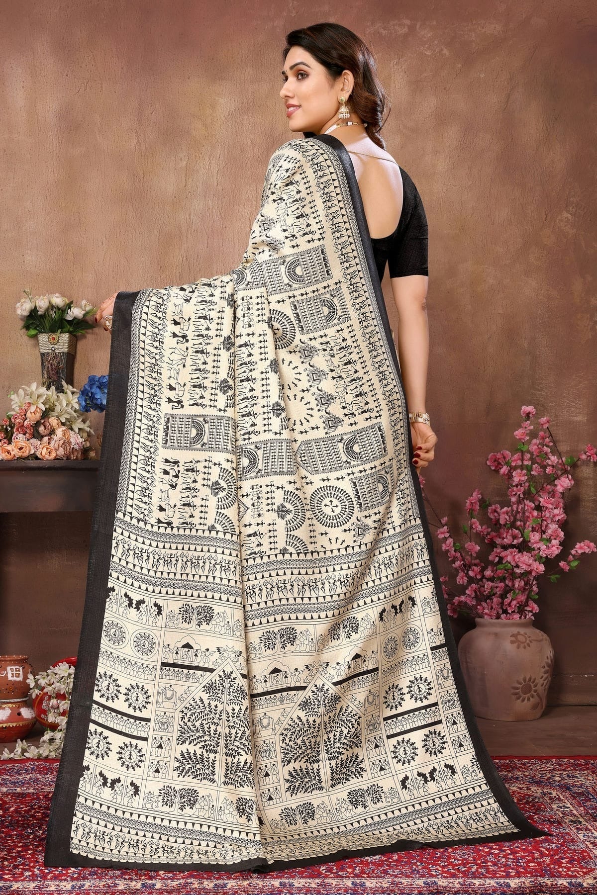 Cream Colour Khadi Silk Saree SD1110113 A