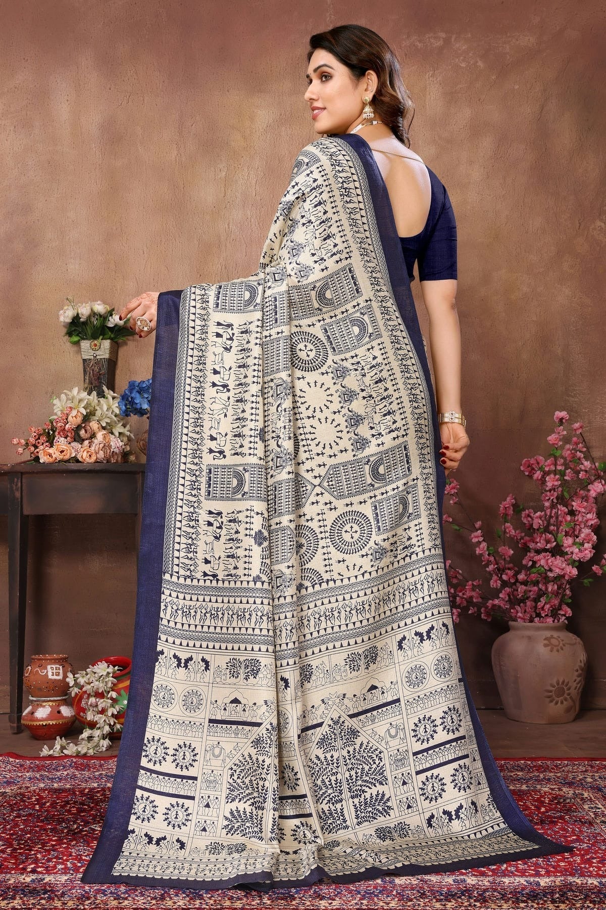 Cream Colour Khadi Silk Saree SD1110114 A