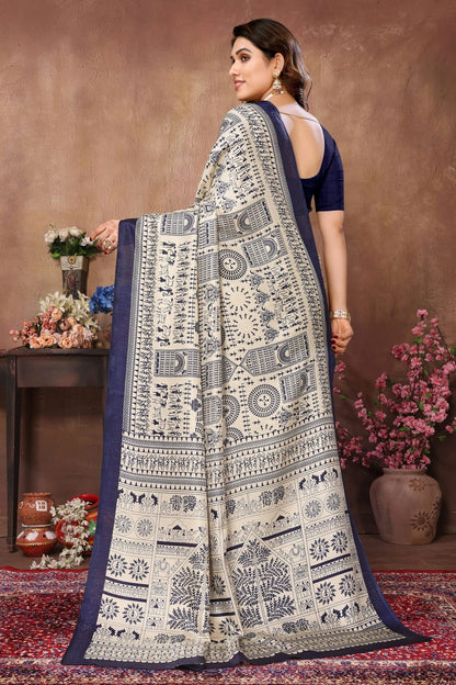 Cream Colour Khadi Silk Saree SD1110114 A
