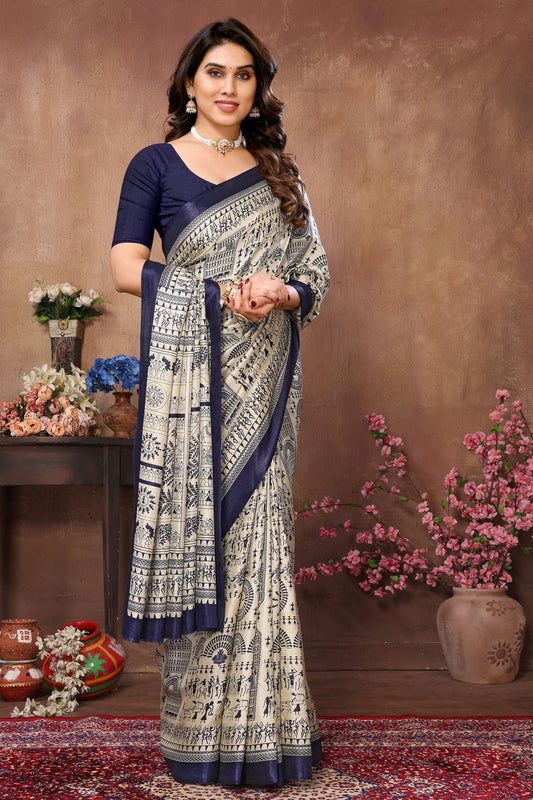 Cream Colour Khadi Silk Saree SD1110114