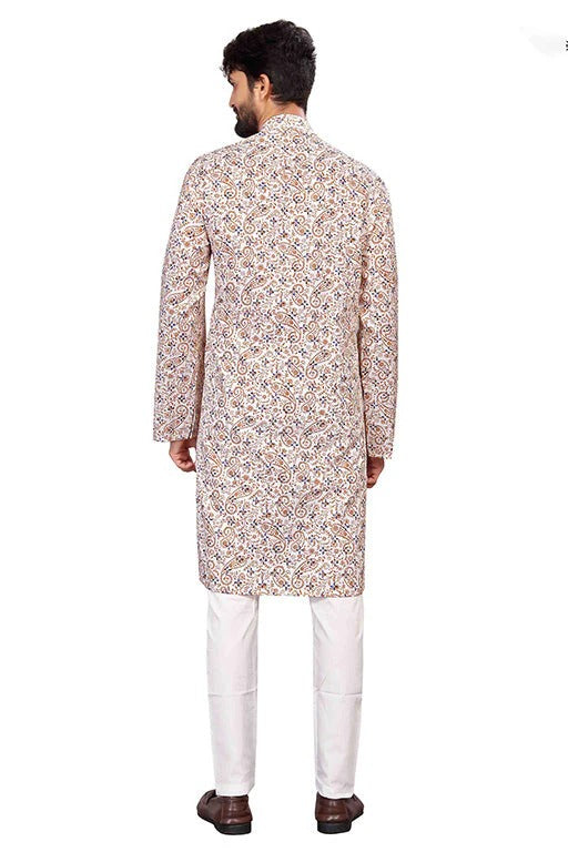 Cream Colour Kurta Pajama In Cotton KP1210188 A