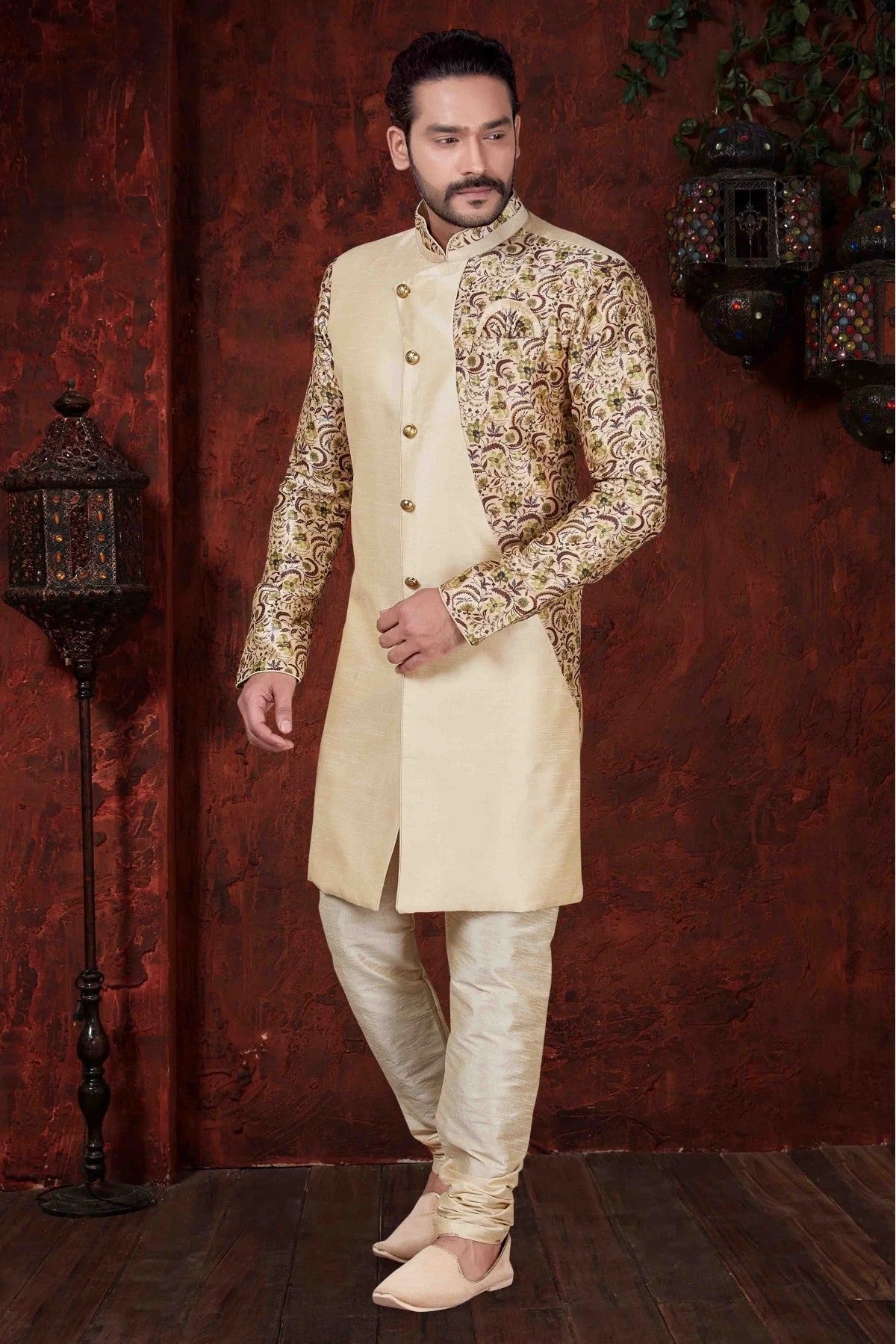 Cream Colour Kurta Pajama In Silk Fabric KP1040032
