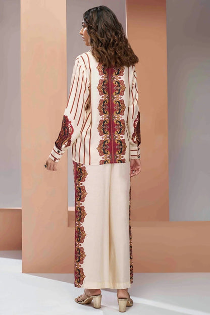 Cream Colour Muslin Silk Co Ord Suit TP1080966 B