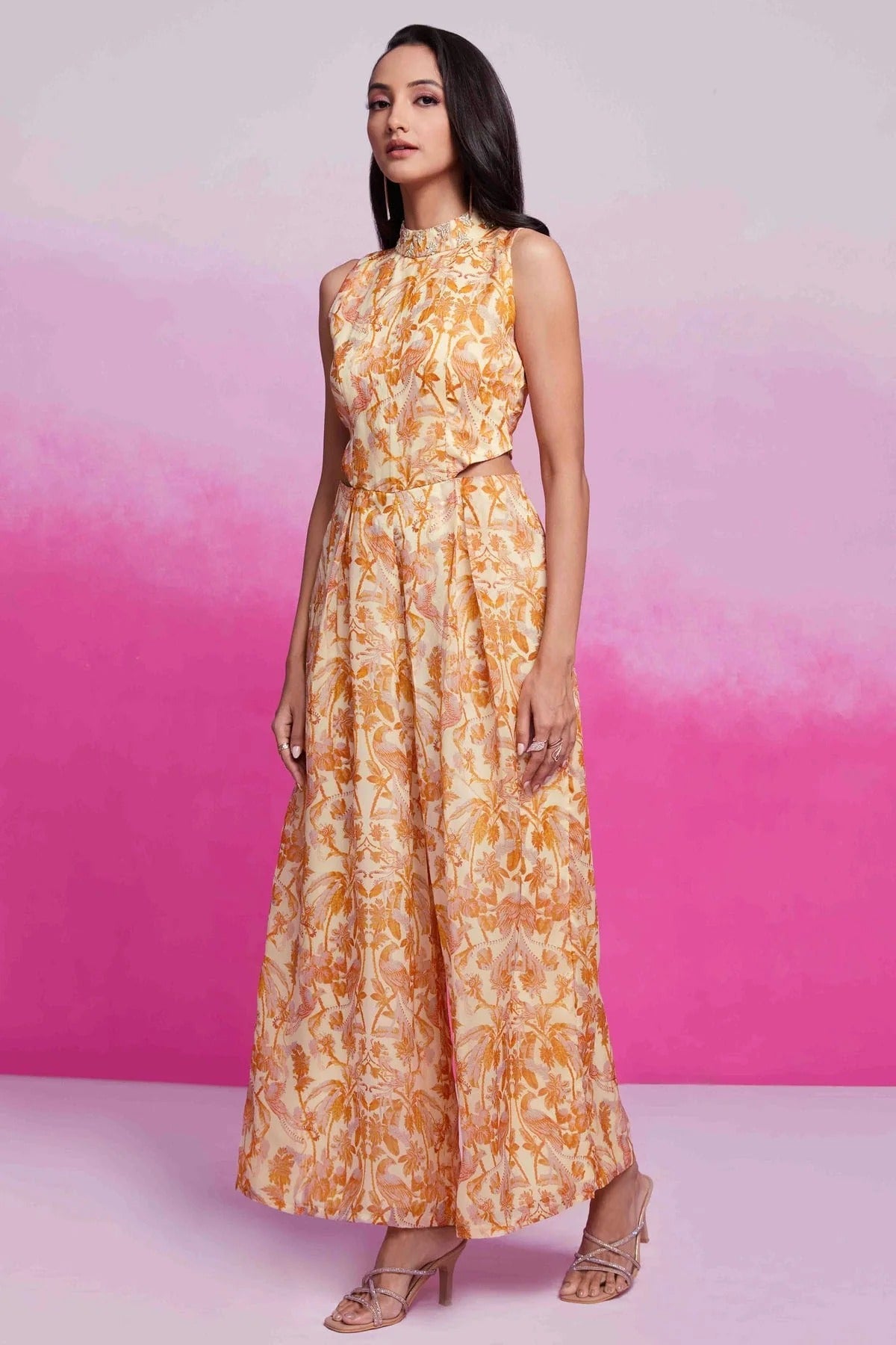 Cream Colour Organza Jump Suit TP1080938 A