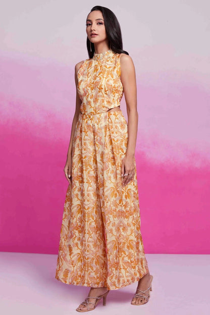 Cream Colour Organza Jump Suit TP1080938 A