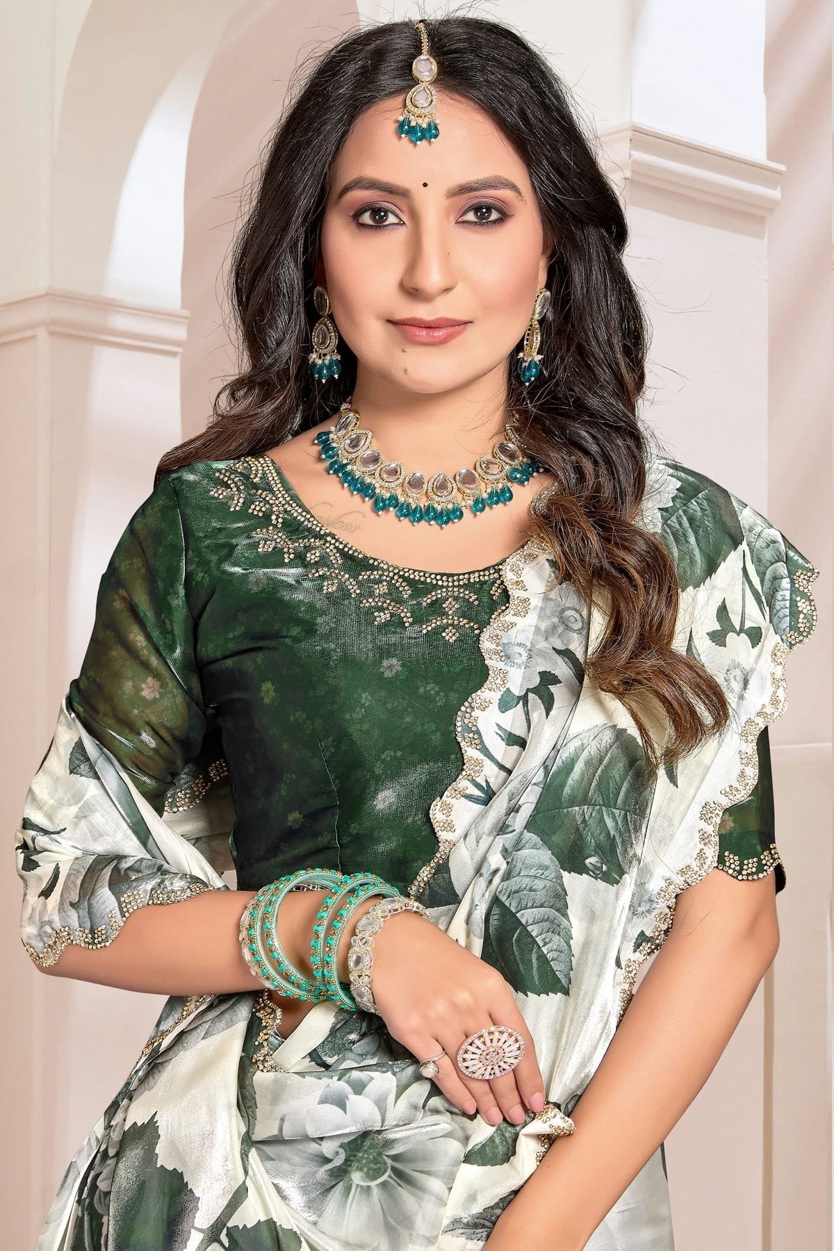 Cream Colour Organza Silk Designer Saree SD1121858 A