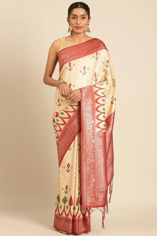Cream Colour Silk Traditional Saree SD1102549