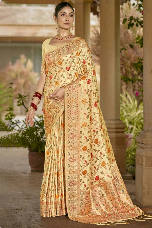 Cream Colour Silk Traditional Saree SD1102650