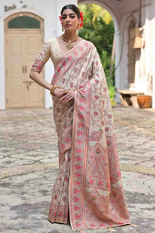 Cream Colour Silk Traditional Saree SD1260047