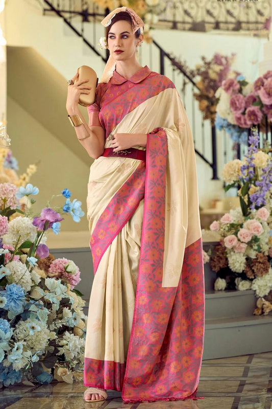 Cream Colour Soft Silk Traditional Saree SD1290250