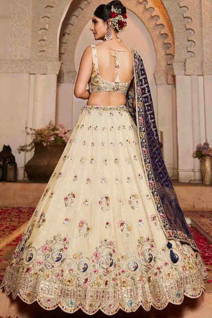 Cream Colour Tissue Lehenga Choli LC1113164 A