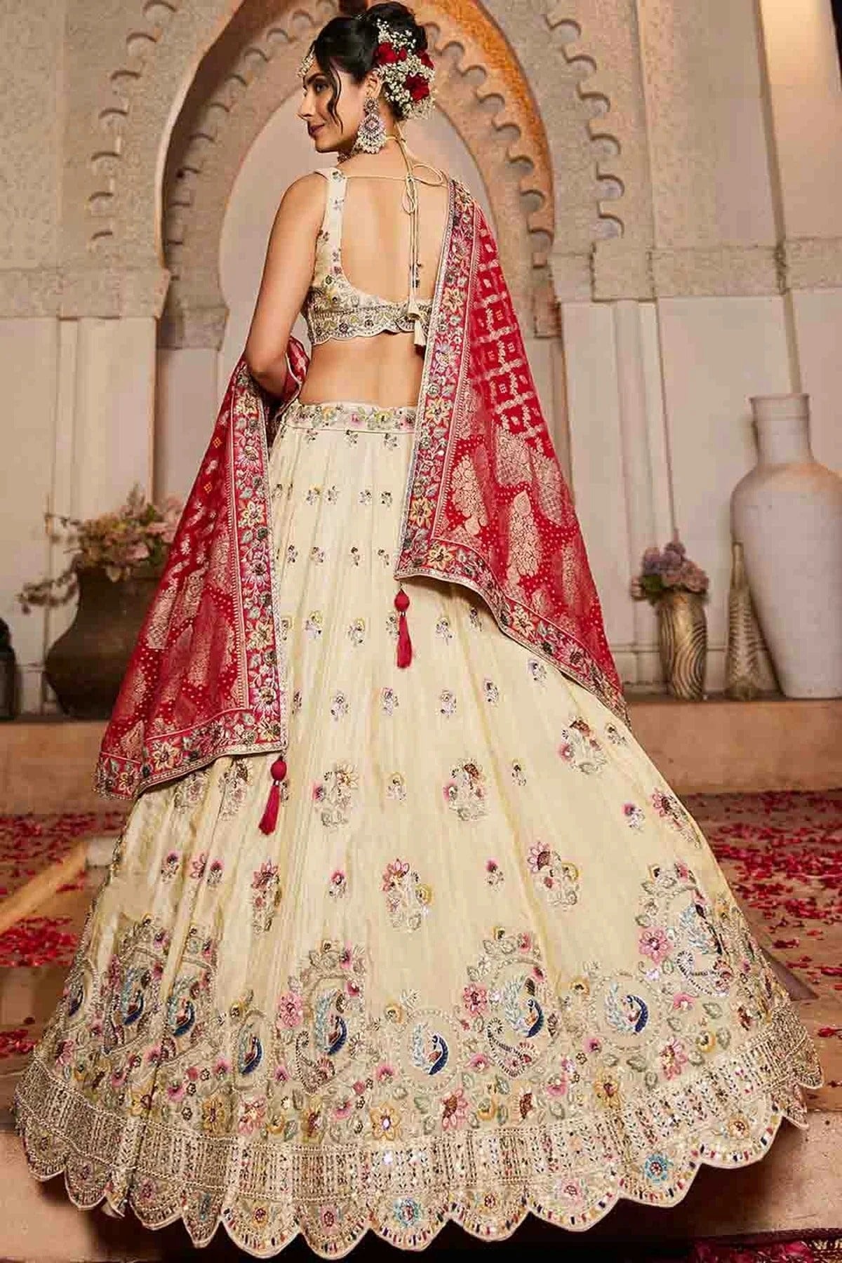 Cream Colour Tissue Lehenga Choli LC1113165 A
